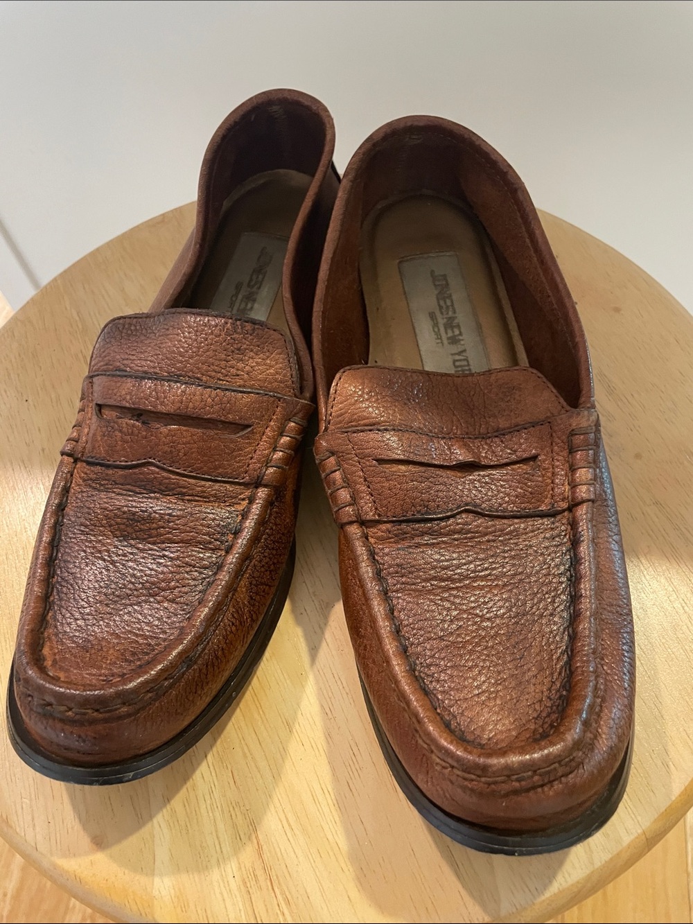 Jones New York  Brown Leather Penny Loafers for Women